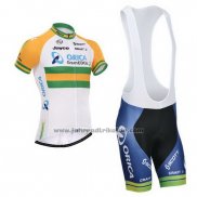 2014 Fahrradbekleidung Orica GreenEDGE Champion Osterreich Trikot Kurzarm und Tragerhose