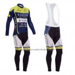 2014 Fahrradbekleidung Vini Fantini Grun und Blau Trikot Langarm und Tragerhose