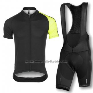 2016 Fahrradbekleidung Assos Shwarz und Gelb Trikot Kurzarm und Tragerhose