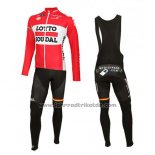 2016 Fahrradbekleidung Lotto Soudal Wei und Rot Trikot Langarm und Tragerhose