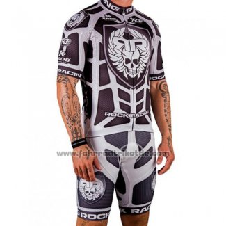 2016 Fahrradbekleidung Rock Racing Silber und Braun Trikot Kurzarm und Tragerhose