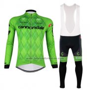 2017 Fahrradbekleidung Cannondale Grun und Shwarz Trikot Langarm und Tragerhose