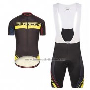 2017 Fahrradbekleidung Look Pro Equipo Shwarz und Gelb Trikot Kurzarm und Tragerhose