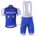 2017 Fahrradbekleidung Quick Step Floor Blau Trikot Kurzarm und Tragerhose