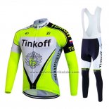 2017 Fahrradbekleidung Tinkoff Hell Grun Trikot Langarm und Tragerhose