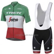 2017 Fahrradbekleidung Trek Segafredo Champion Italien Trikot Kurzarm und Tragerhose