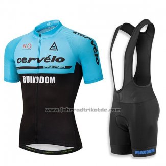 2018 Fahrradbekleidung Cervelo Blau und Shwarz Trikot Kurzarm und Tragerhose