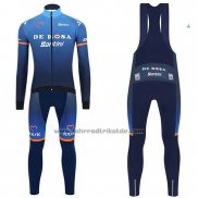 2019 Fahrradbekleidung Casteli DE Rosa Blau Trikot Langarm und Tragerhose