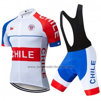 2019 Fahrradbekleidung Chile Wei Rot Trikot Kurzarm und Tragerhose