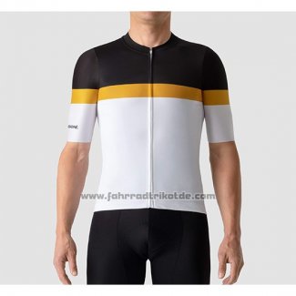 2019 Fahrradbekleidung La Passione Shwarz Gelb Wei Trikot Kurzarm und Tragerhose