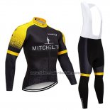 2019 Fahrradbekleidung Mitchelton GreenEDGE Trikot Langarm und Tragerhose