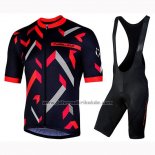 2019 Fahrradbekleidung Nalini Descesa 2.0 Shwarz Rot Trikot Kurzarm und Tragerhose