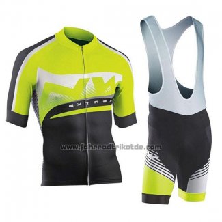 2019 Fahrradbekleidung Northwave Grun Silber Shwarz Trikot Kurzarm und Tragerhose