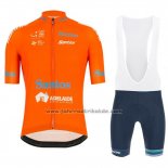 2019 Fahrradbekleidung Tour Down Under Ochre Orange Trikot Kurzarm und Tragerhose