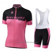 2020 Fahrradbekleidung Frau Specialized Shwarz Rosa Trikot Kurzarm und Tragerhose