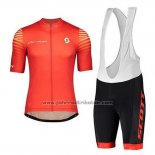 2020 Fahrradbekleidung Scott Rot Trikot Kurzarm und Tragerhose