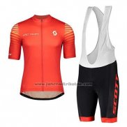 2020 Fahrradbekleidung Scott Rot Trikot Kurzarm und Tragerhose