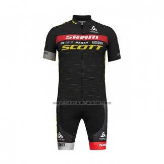 2020 Fahrradbekleidung Scott Sram Shwarz Trikot Kurzarm und Tragerhose