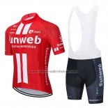 2020 Fahrradbekleidung Sunweb Rot Wei Trikot Kurzarm und Tragerhose