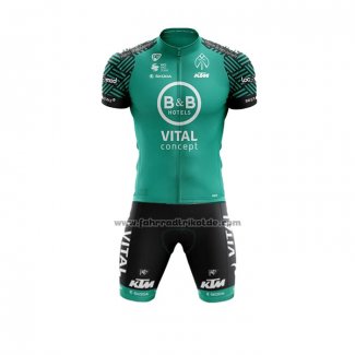 2020 Fahrradbekleidung Vital Concept-BB Hotels Wei Grun Trikot Kurzarm und Tragerhose(1)