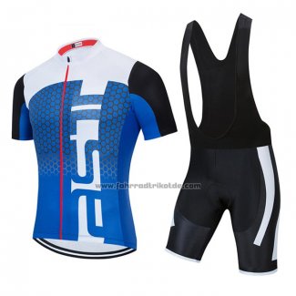 2021 Fahrradbekleidung Ralph Wei Blau Trikot Kurzarm und Tragerhose