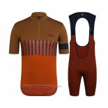 2021 Fahrradbekleidung Rapha Braun Orange Trikot Kurzarm und Tragerhose