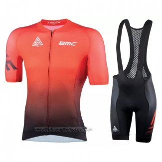 2022 Fahrradbekleidung BMC Orange Trikot Kurzarm und Tragerhose