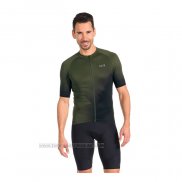 2022 Fahrradbekleidung Gore Grun Shwarz Trikot Kurzarm und Tragerhose