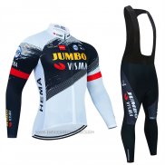 2023 Fahrradbekleidung Jumbo Visma Shwarz Wei Trikot Langarm und Tragerhose