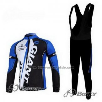 2011 Fahrradbekleidung Giant Shwarz Blau Trikot Langarm und Tragerhose