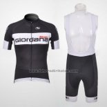 2011 Fahrradbekleidung Giordana Shwarz Trikot Kurzarm und Tragerhose