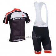 2013 Fahrradbekleidung Castelli Shwarz Trikot Kurzarm und Tragerhose