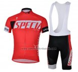2013 Fahrradbekleidung Specialized Rot und Shwarz Trikot Kurzarm und Tragerhose