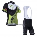 2014 Fahrradbekleidung Specialized Shwarz und Grun Trikot Kurzarm und Tragerhose