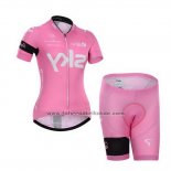 2015 Fahrradbekleidung Frau Sky Fuchsie Trikot Kurzarm und Tragerhose