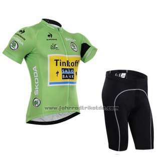 2015 Fahrradbekleidung Saxobank Lider Grun Trikot Kurzarm und Tragerhose