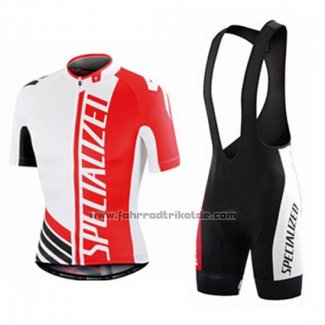 2015 Fahrradbekleidung Specialized Rot und Wei Trikot Kurzarm und Tragerhose