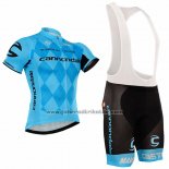 2016 Fahrradbekleidung Cannondale Shwarz und Blau Trikot Kurzarm und Tragerhose