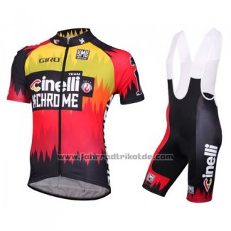 2016 Fahrradbekleidung Cinelli Chrome Rot und Shwarz Trikot Kurzarm und Tragerhose