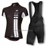 2016 Fahrradbekleidung Frau Assos Shwarz Trikot Kurzarm und Tragerhose