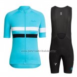 2016 Fahrradbekleidung Frau Sky Blau und Wei Trikot Kurzarm und Tragerhose