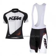 2016 Fahrradbekleidung Ktm Wei und Shwarz Trikot Kurzarm und Tragerhose