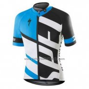 2016 Fahrradbekleidung Specialized Wei und Azurblau Trikot Kurzarm und Tragerhose