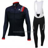 2016 Fahrradbekleidung Sportful Rot und Shwarz Trikot Langarm und Tragerhose