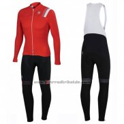 2016 Fahrradbekleidung Sportful Wei und Rot Trikot Langarm und Tragerhose