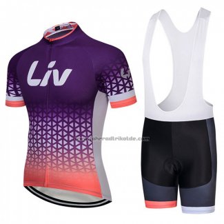 2018 Fahrradbekleidung Liv Tief Volett Trikot Kurzarm und Tragerhose