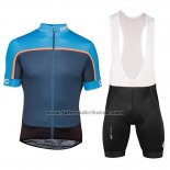 2018 Fahrradbekleidung POC Essential Road Block Blau Trikot Kurzarm und Tragerhose