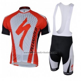 2018 Fahrradbekleidung Specialized Rot Wei Trikot Kurzarm und Tragerhose