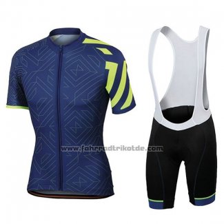 2018 Fahrradbekleidung Sportful Prism Dunkel Blau Trikot Kurzarm und Tragerhose