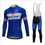 2018 Fahrradbekleidung UCI Weltmeister Quick Step Floors Blau Trikot Langarm und Tragerhose